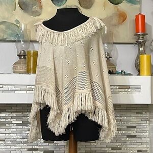 Offspring hooded fringe cape